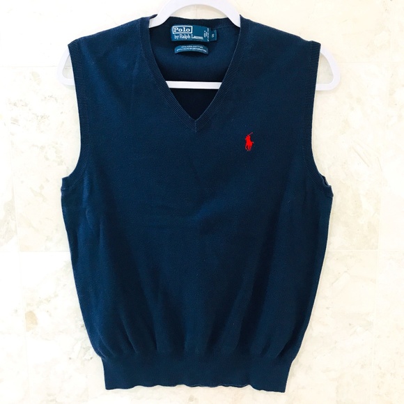 Polo by Ralph Lauren Other - POLO Ralph Lauren {S} Navy Blue Vest Pima Cotton Italian Yarn Pony Logo